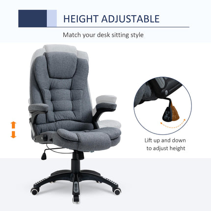 Ergonomic Adjustable Swivel Desk Chair with Armrests, Recline & Tilt Function - Dark Grey