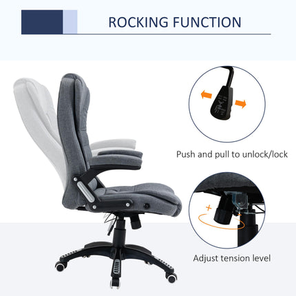 Ergonomic Adjustable Swivel Desk Chair with Armrests, Recline & Tilt Function - Dark Grey