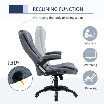 Ergonomic Adjustable Swivel Desk Chair with Armrests, Recline & Tilt Function - Dark Grey