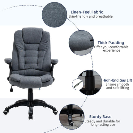 Ergonomic Adjustable Swivel Desk Chair with Armrests, Recline & Tilt Function - Dark Grey