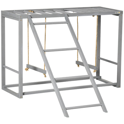 Chicken Activity Play Swing Set for 3-4 Birds Wooden Coop - Grey