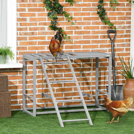 Chicken Activity Play Swing Set for 3-4 Birds Wooden Coop - Grey