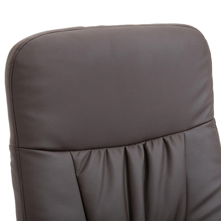 Executive Recliner Armchair with Footstool High Back Lounge Chair - Brown