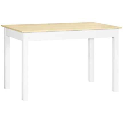 Modern Dining Table for 4-6 with Oak Wood Grain Effect Top and Thick Legs - Oak Wood Grain