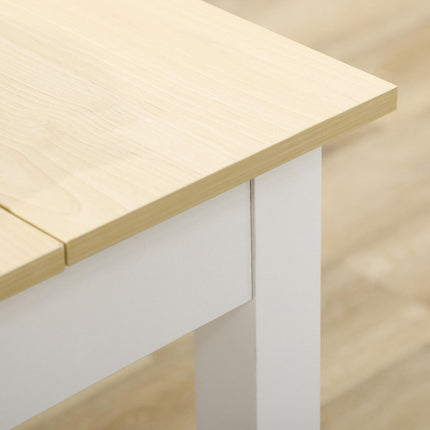 Modern Dining Table for 4-6 with Oak Wood Grain Effect Top and Thick Legs - Oak Wood Grain