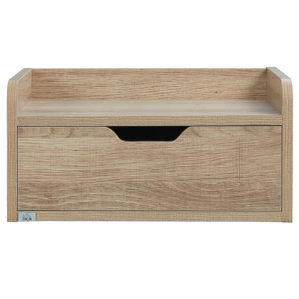 Set of 2 Modern Floating Bedside Cabinets with Drawer - Wood Effect