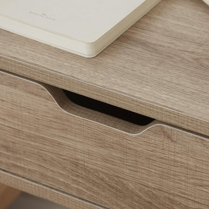 Set of 2 Modern Floating Bedside Cabinets with Drawer - Wood Effect
