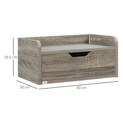 Floating Nightstand Set of 2 Wall Mounted Bedside Tables with Storage Drawer - Grey