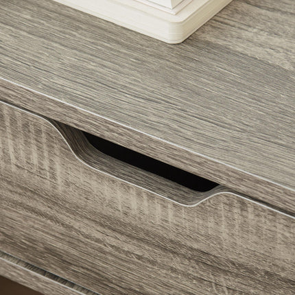 Floating Nightstand Set of 2 Wall Mounted Bedside Tables with Storage Drawer - Grey