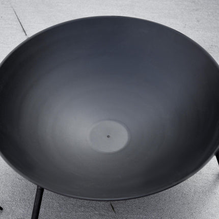Outdoor Fire Pit, Portable Round Firepit with Poker, for Garden, Camping, Bonfire, Picnic, Dia. 47 x 21 cm, Black