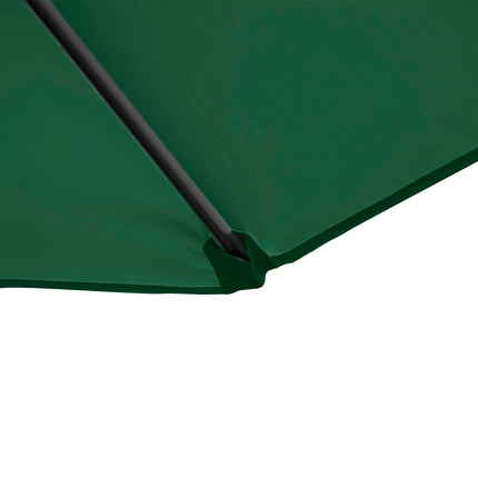 2.5 Metre Offset Cantilever Garden Umbrella with Cross Base - Green