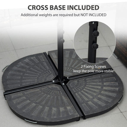 2.5m Garden Cantilever Parasol Set with Cross Base - Beige