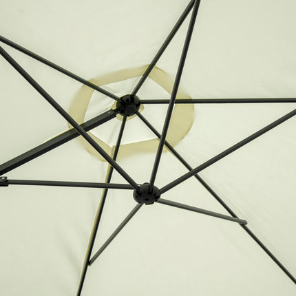 2.5m Garden Cantilever Parasol Set with Cross Base - Beige