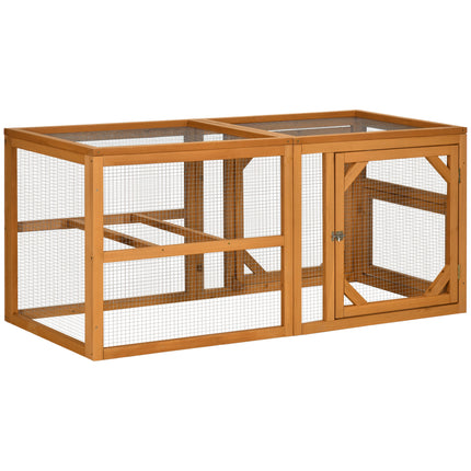 Wooden Chicken Coop for 2-4 Chickens with Perches and Doors, Combinable Design - Natural Wood Colour