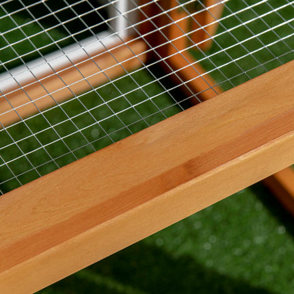 Wooden Chicken Coop for 2-4 Chickens with Perches and Doors, Combinable Design - Natural Wood Colour
