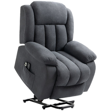 Oversized Power Lift Recliner Chair with Massage and Footrest - Dark Grey