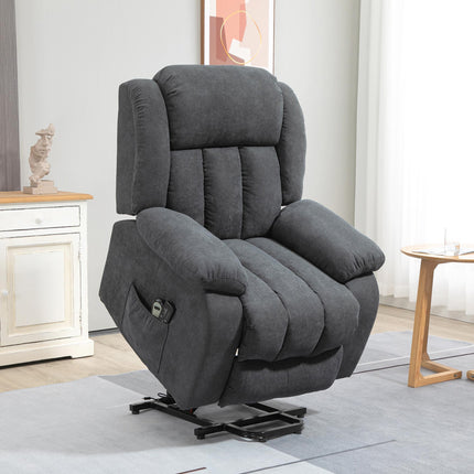 Oversized Power Lift Recliner Chair with Massage and Footrest - Dark Grey