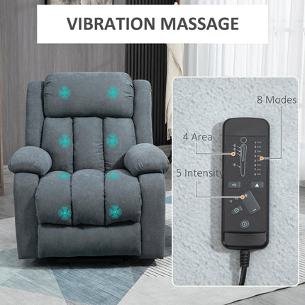 Oversized Power Lift Recliner Chair with Massage and Footrest - Dark Grey