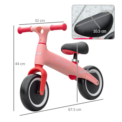 Adjustable Balance Bike for Toddlers 1.5-3 Years - Pink