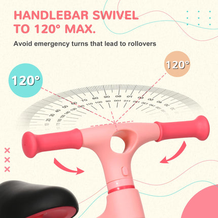 Adjustable Balance Bike for Toddlers 1.5-3 Years - Pink