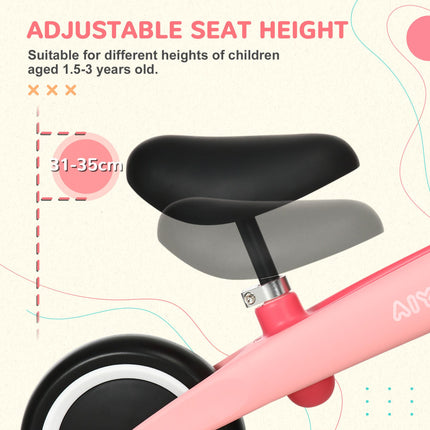Adjustable Balance Bike for Toddlers 1.5-3 Years - Pink