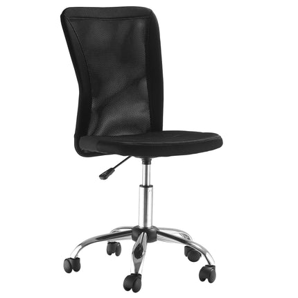 Ergonomic Home Office Mesh Task Chair Mid Back Armless Height Adjustable with Swivel Wheels - Black