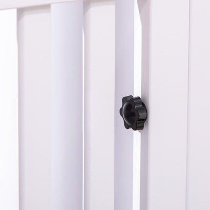 7-Panel Two-Room Puppy Playpen with 3 Doors for Baby Dogs - White