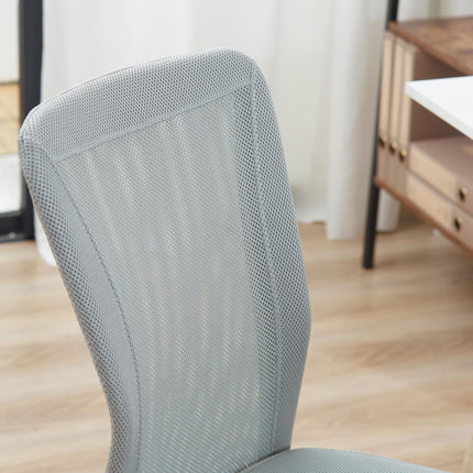 Ergonomic Home Office Mesh Task Chair Armless Mid Back Height Adjustable with Swivel Wheels - Grey