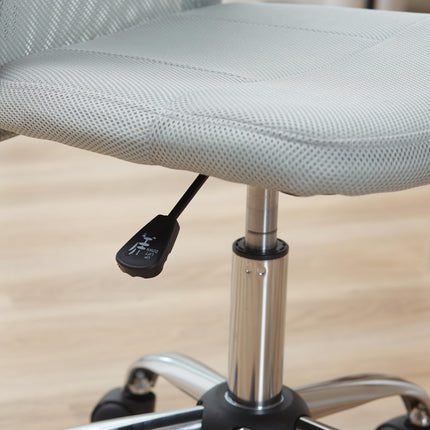 Ergonomic Home Office Mesh Task Chair Armless Mid Back Height Adjustable with Swivel Wheels - Grey