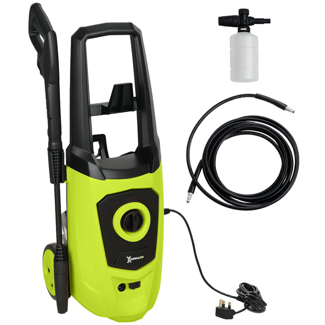 1800W High Pressure Washer 150 Bar 510 L/h Portable Power Jet Wash Cleaner - Green