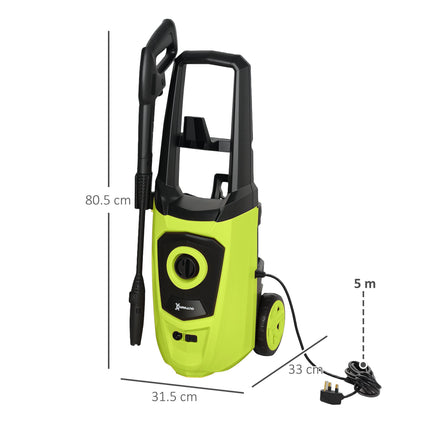 1800W High Pressure Washer 150 Bar 510 L/h Portable Power Jet Wash Cleaner - Green