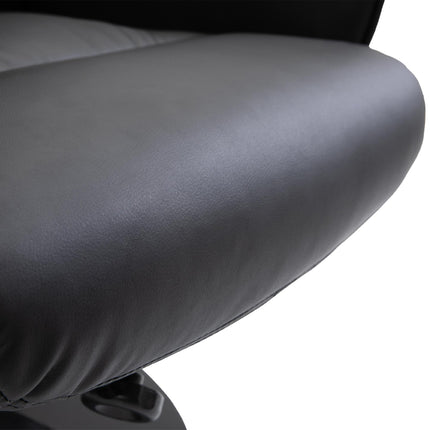 Executive Recliner Chair with Footstool High Back Lounge Armchair - Black