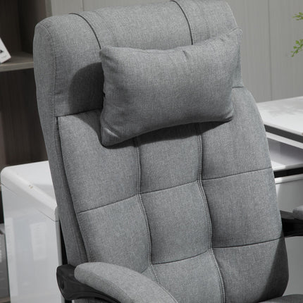 Ergonomic Office Chair with Footrest, Armrests, Lumbar & Headrest Support - Light Grey