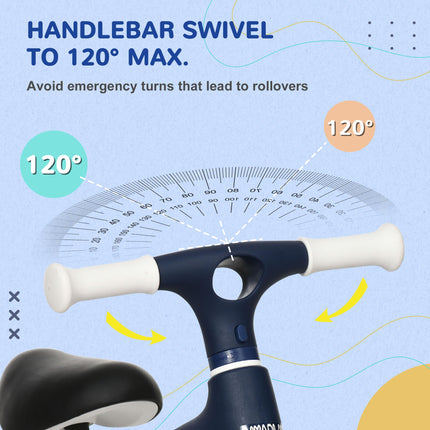 Adjustable Toddler Balance Bike for Leg Strengthening - Blue