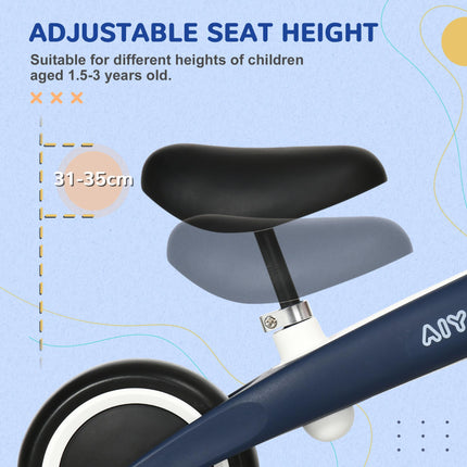 Adjustable Toddler Balance Bike for Leg Strengthening - Blue