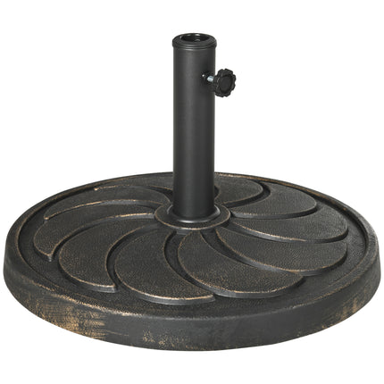 18kg Resin Garden Parasol Base for 38-48mm Poles with Adjustable Knob - Bronze
