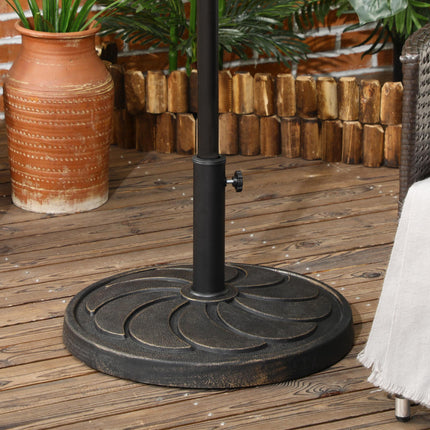 18kg Resin Garden Parasol Base for 38-48mm Poles with Adjustable Knob - Bronze