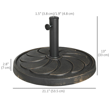 18kg Resin Garden Parasol Base for 38-48mm Poles with Adjustable Knob - Bronze