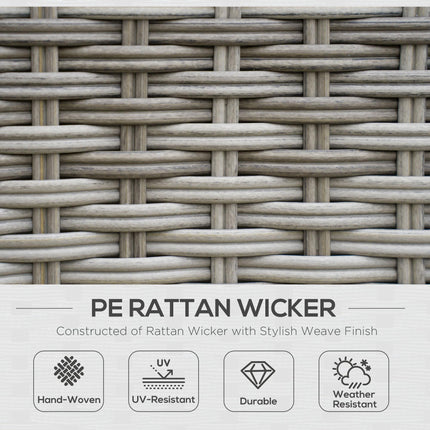6-Piece Outdoor PE Rattan Garden Furniture Set with Sectional Sofa, Padded Cushions & Liftable Coffee Table - Grey
