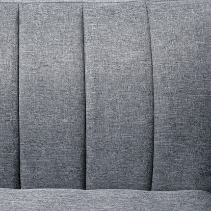 Two Seater Convertible Sofa Bed with Click Clack and Adjustable Split Backrest - Grey Linen