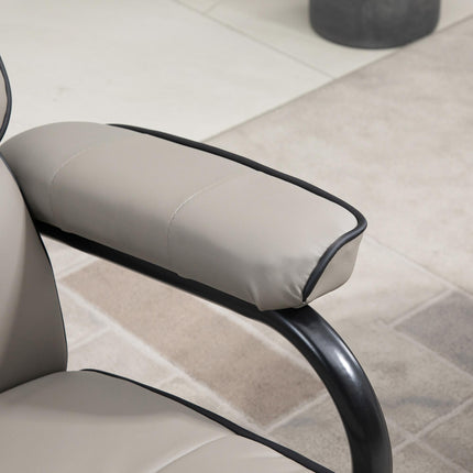 Recliner Chair and Ottoman Set with 360° Swivel, High Back, Footrest - Grey