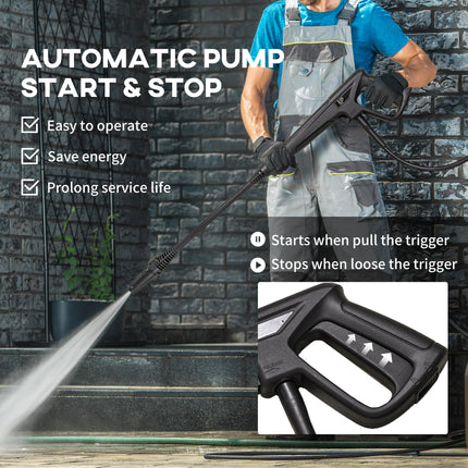 1800W High Pressure Washer 150 Bar 510 L/h Portable Power Jet Wash Cleaner for Garden Car - Green