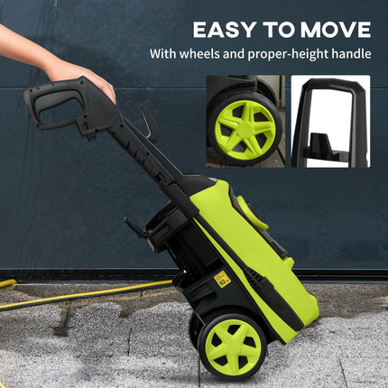 1800W High Pressure Washer 150 Bar 510 L/h Portable Power Jet Wash Cleaner for Garden Car - Green