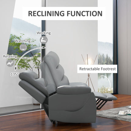 Power Lift Recliner Chair with 8-Point Massage and Recline Function - Grey Faux Leather