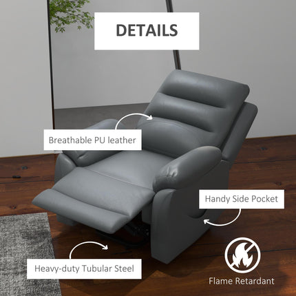 Power Lift Recliner Chair with 8-Point Massage and Recline Function - Grey Faux Leather