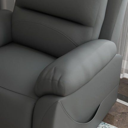 Power Lift Recliner Chair with 8-Point Massage and Recline Function - Grey Faux Leather