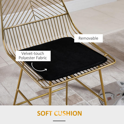 Modern Gold Bar Stools Set of 2 with Removable Cushions - Gold