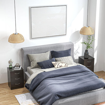 Bedside Cabinet with Drawer and Shelf, White Bedside Table for Bedroom, Living R