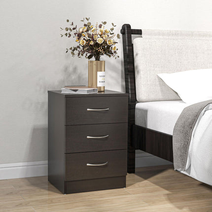Bedside Cabinet with Drawer and Shelf, White Bedside Table for Bedroom, Living R