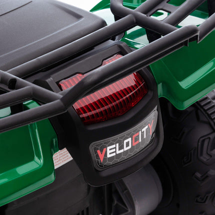 12V Kids Electric Ride-On Quad Bike with Forward Reverse, Music & LED Headlights - Green
